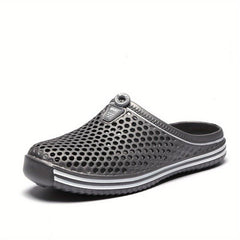 Women's Hollow Out Flat Clogs Closed Toe Breathable Non Slip Garden Mules