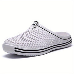 Women's Hollow Out Flat Clogs Closed Toe Breathable Non Slip Garden Mules