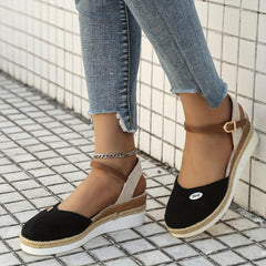 Women's Closed Toe Espadrille Wedge Sandals Ankle Strap Slingback Shoes