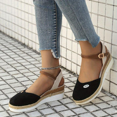 Women's Closed Toe Espadrille Wedge Sandals Ankle Strap Slingback Shoes