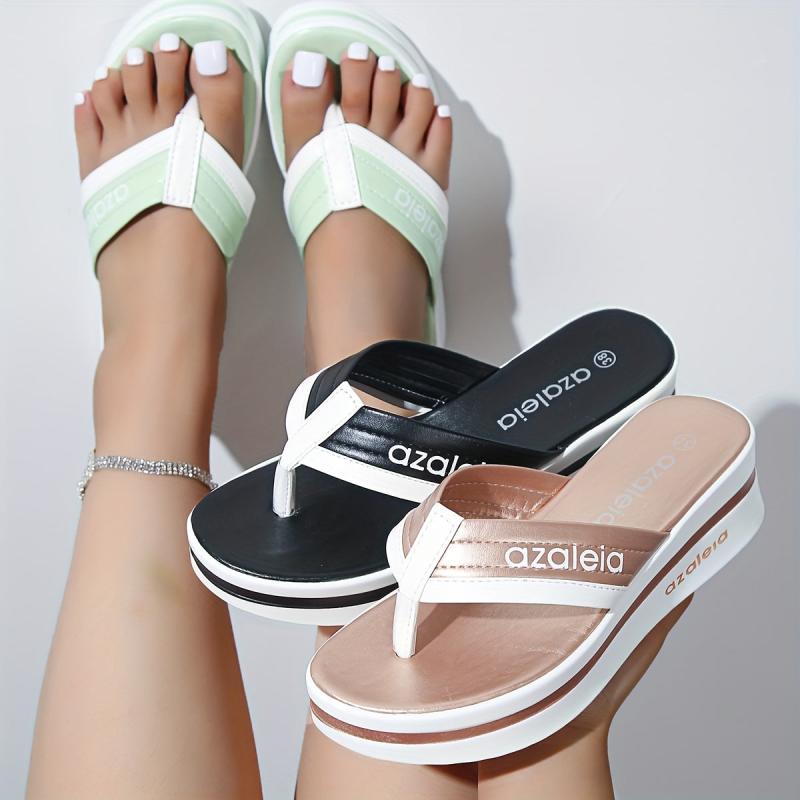 Women's Platform Flip Flops Non Slip Outdoor Slide Shoes