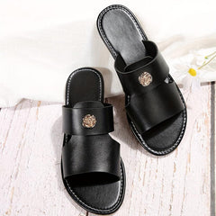 Women's Flower Decor Slide Sandals Open Toe Casual Beach Shoes