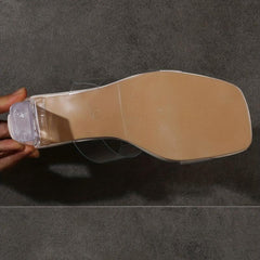 Sexy Transparent Strap Sandals Open Toe Slip On Heels