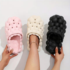 Women's Soft Sole Bubble Clogs Solid Closed Toe Sandals