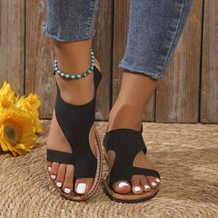 Women's Casual Loop Toe Sandals Lightweight Summer Flat Sandals
