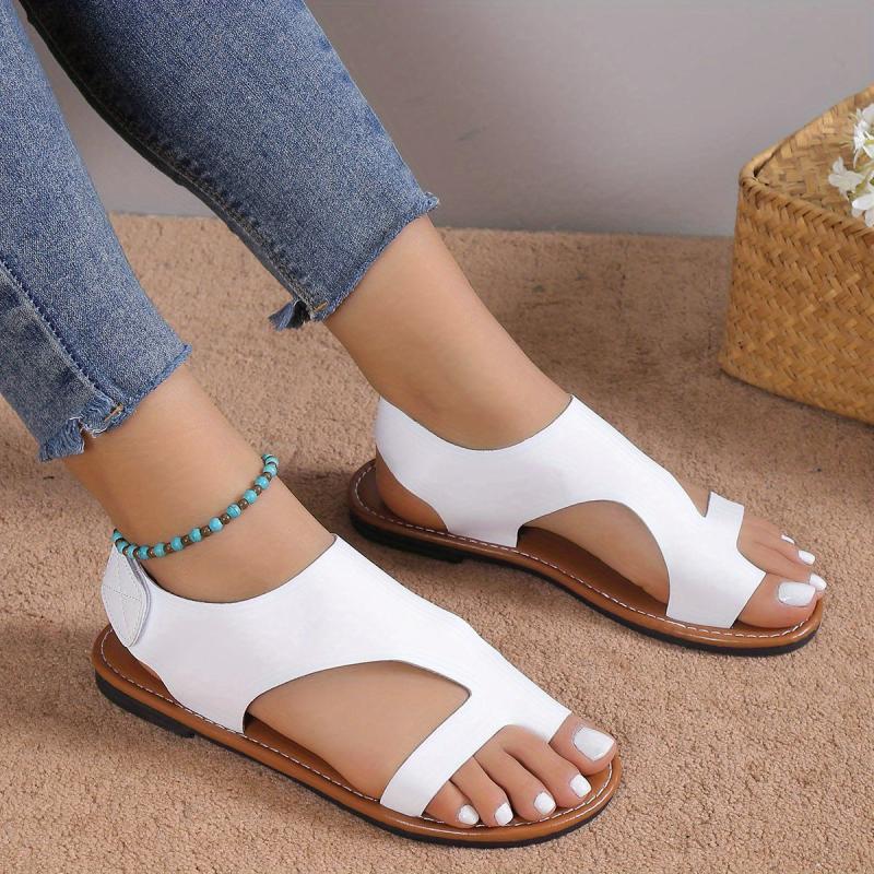 Women's Casual Loop Toe Sandals Lightweight Summer Flat Sandals