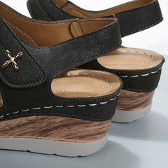 Women's Wedge Sandals Open Toe Ankle Strap Shoes