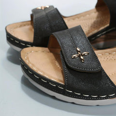 Women's Wedge Sandals Open Toe Ankle Strap Shoes