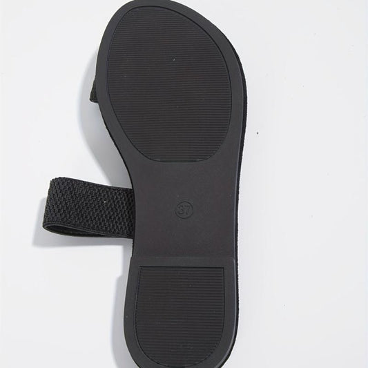 Women's Double Band Flat Slide Sandals Comfy Open Toe Slip On Shoes
