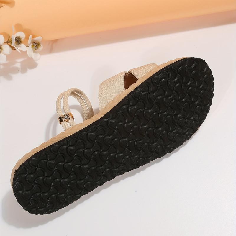 Women's Cross Strap Flat Sandals - Casual Beach Slides