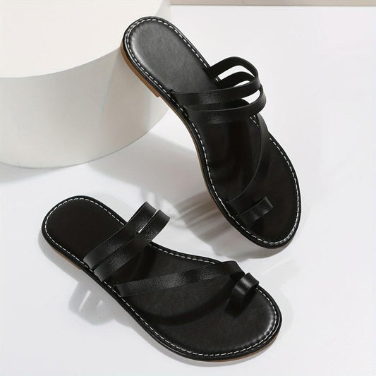 Women's Flat Slide Sandals Open Toe Casual Beach Shoes