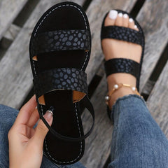 Women's Casual Flat Sandals Comfy Open Toe Slip On Shoes