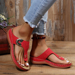 Women's Flat Thong Sandals Comfortable Open Toe Slip On Shoes