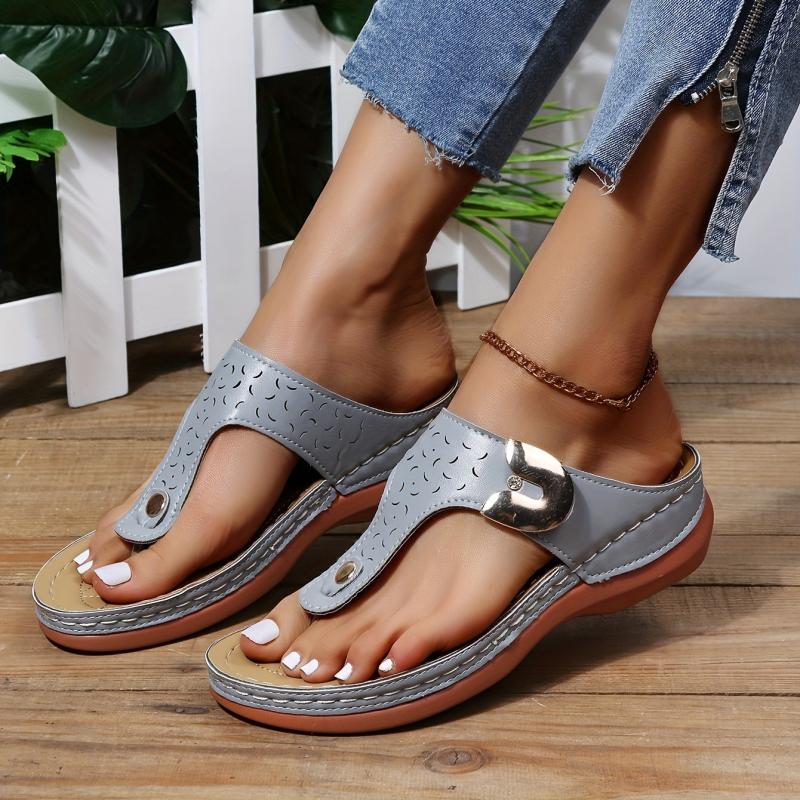 Women's Flat Thong Sandals Comfortable Open Toe Slip On Shoes