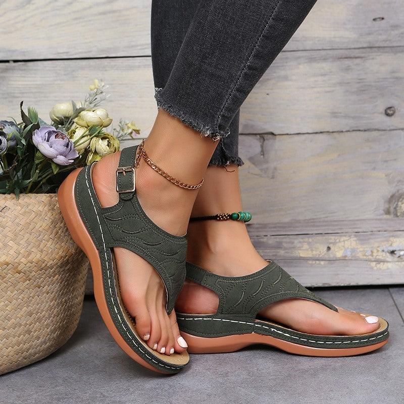 Women's Open Toe Casual Sandals with Thong Strap