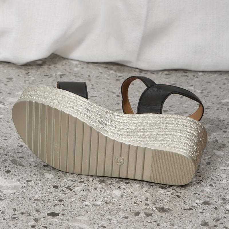 Women's Casual Wedge Sandals with Ankle Buckle Strap