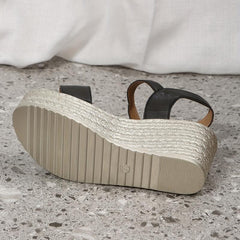Women's Casual Wedge Sandals with Ankle Buckle Strap