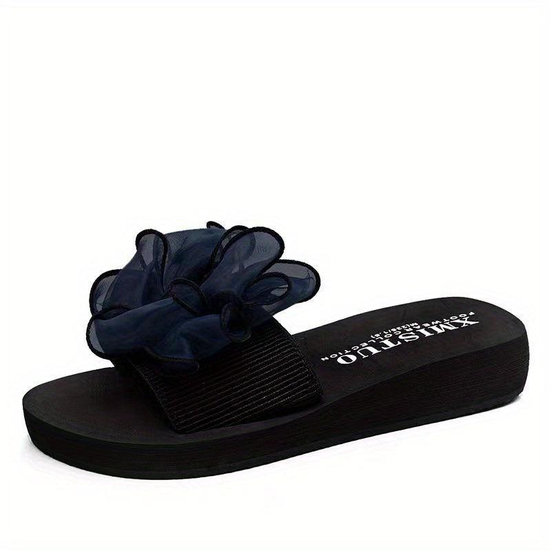 Women's Bow Tie Platform Slippers Open Toe Anti-slip Sandals