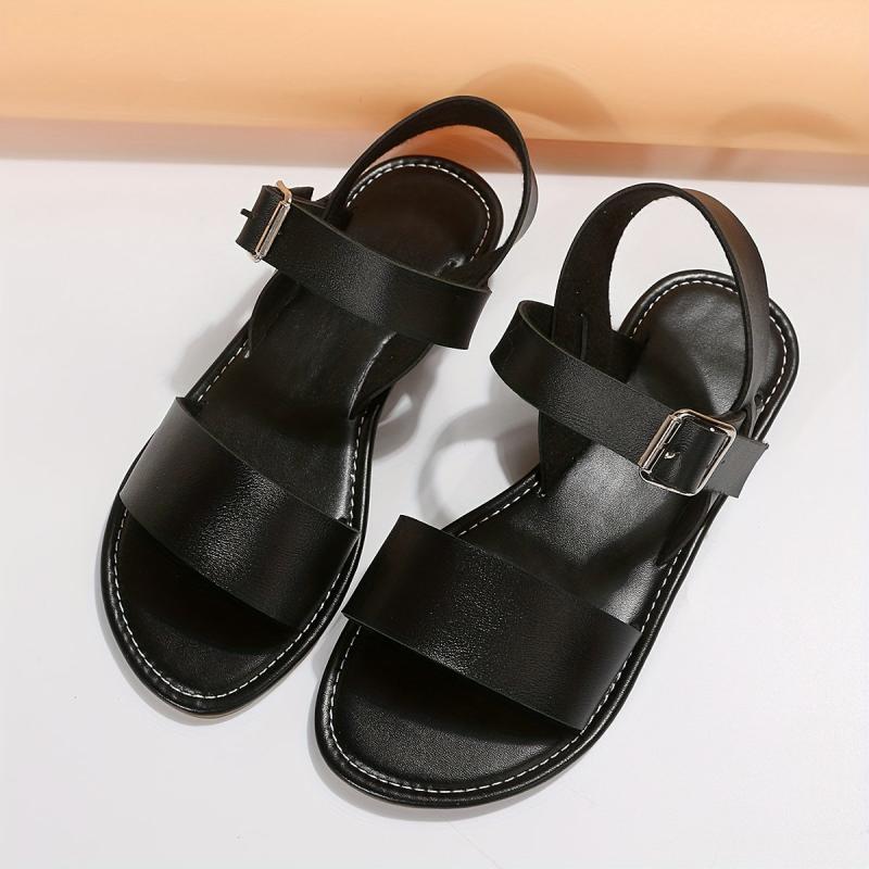 Women's Flat Sandals Ankle Buckle Strap Outdoor Shoes