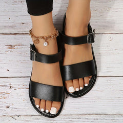 Women's Flat Sandals Ankle Buckle Strap Outdoor Shoes
