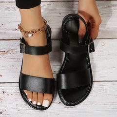 Women's Flat Sandals Ankle Buckle Strap Outdoor Shoes