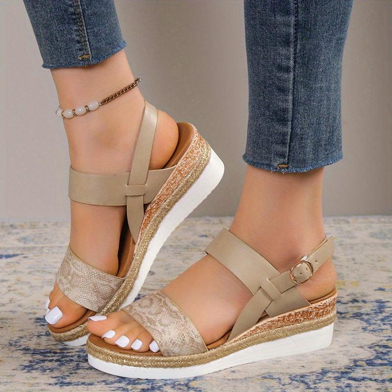 Women's Espadrille Wedge Sandals Ankle Strap Slingback Shoes