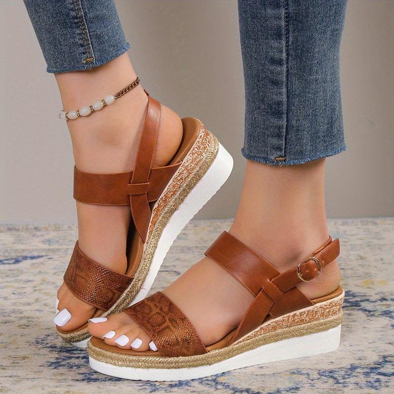 Women's Espadrille Wedge Sandals Ankle Strap Slingback Shoes