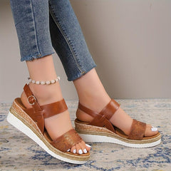 Women's Espadrille Wedge Sandals Ankle Strap Slingback Shoes