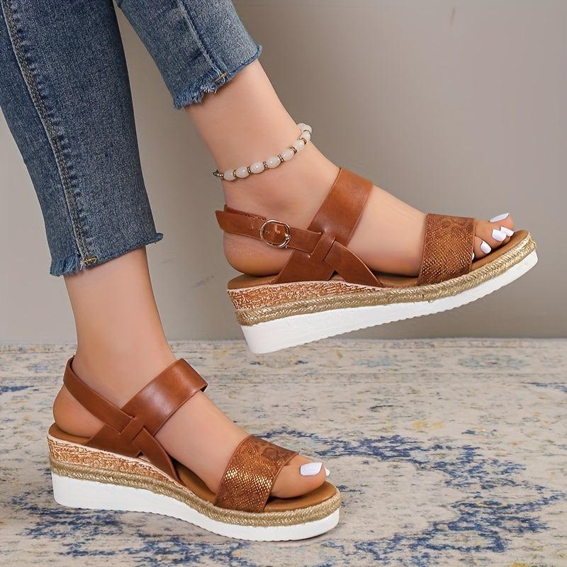 Women's Espadrille Wedge Sandals Ankle Strap Slingback Shoes