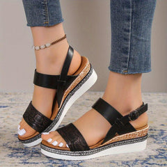 Women's Espadrille Wedge Sandals Ankle Strap Slingback Shoes