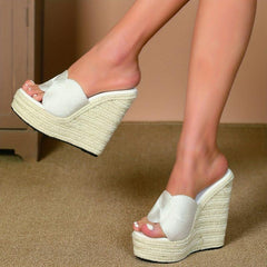 Women's Wedge Slide Sandals Slip On Platform Nightclub Sandals