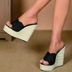 Women's Wedge Slide Sandals Slip On Platform Nightclub Sandals