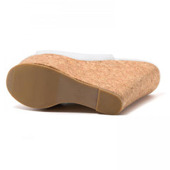 Women's Platform Wedge Sandals Peep Toe High Heels Slip On Mules