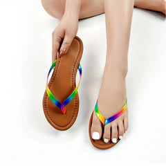 Women's Flat Flip Flops Lightweight Open Toe Slip On Shoes