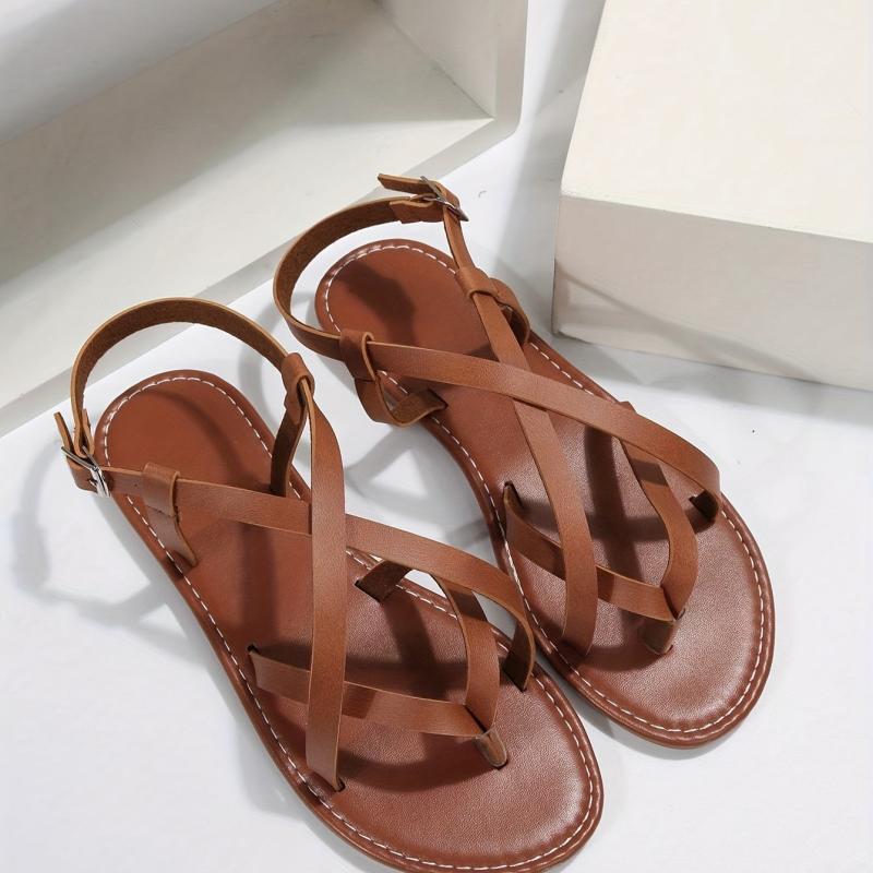 Women's Flat Sandals Cross Strap Gladiator Beach Shoes
