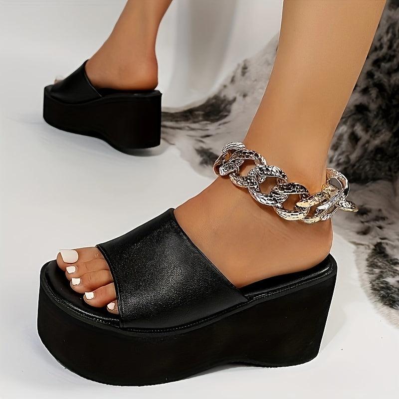 Women's Chunky Heel Platform Sandals Open Toe Non Slip Shoes