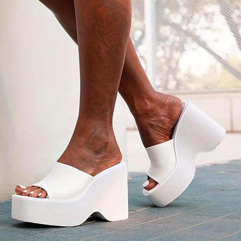 Women's Chunky Heel Platform Sandals Open Toe Non Slip Shoes