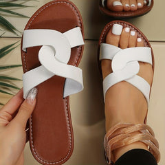 Women's Cross Strap Slide Sandals Casual Beach Shoes