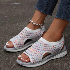 Breathable Cut Out Platform Slip On Sandals for Women