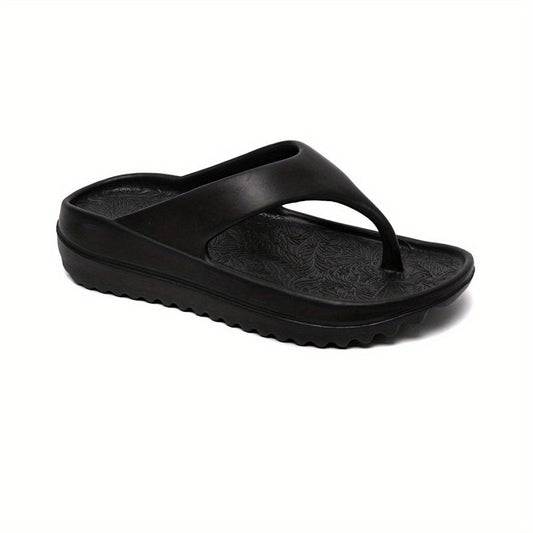 Women's Solid Flip Flops Casual Beach Shoes Summer Platform Shoes