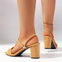 Chunky Heel Sandals Women's Summer Open Toe Shoes