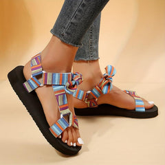 Women's Bowknot Flat Sandals Open Toe Strap Shoes