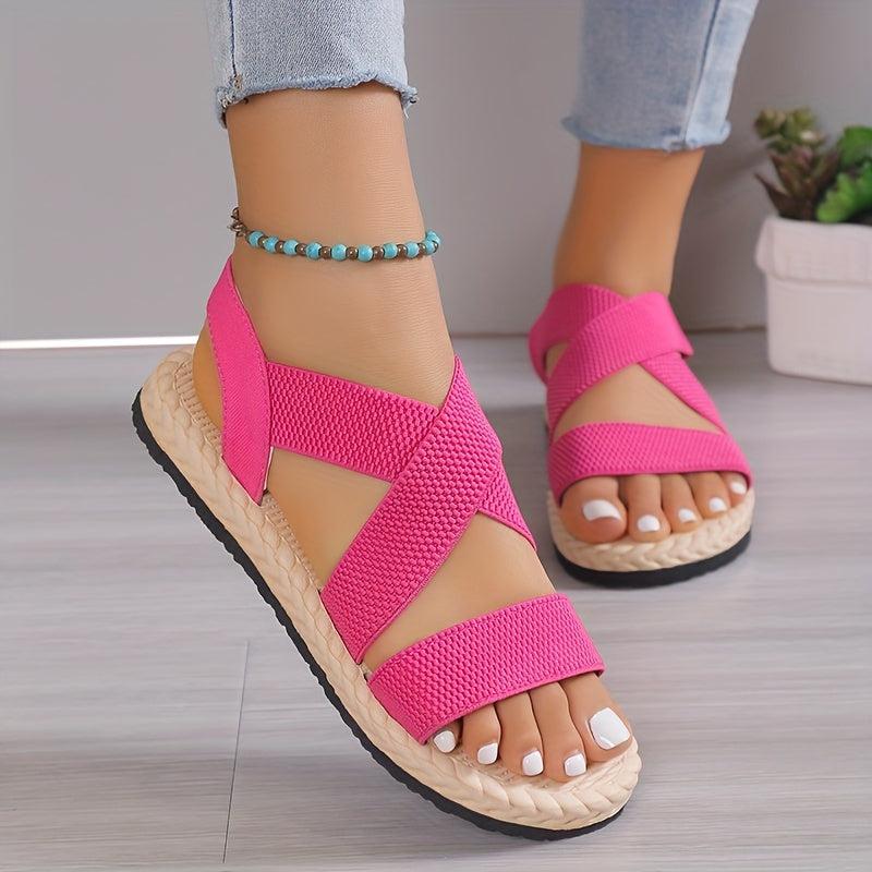 Women's Cross Strap Flat Sandals Casual Beach Sandals