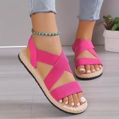 Women's Cross Strap Flat Sandals Casual Beach Sandals
