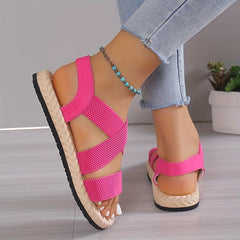 Women's Cross Strap Flat Sandals Casual Beach Sandals