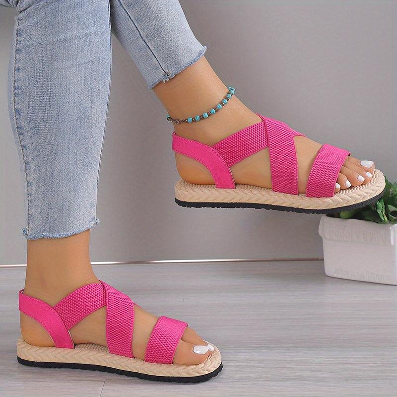 Women's Cross Strap Flat Sandals Casual Beach Sandals