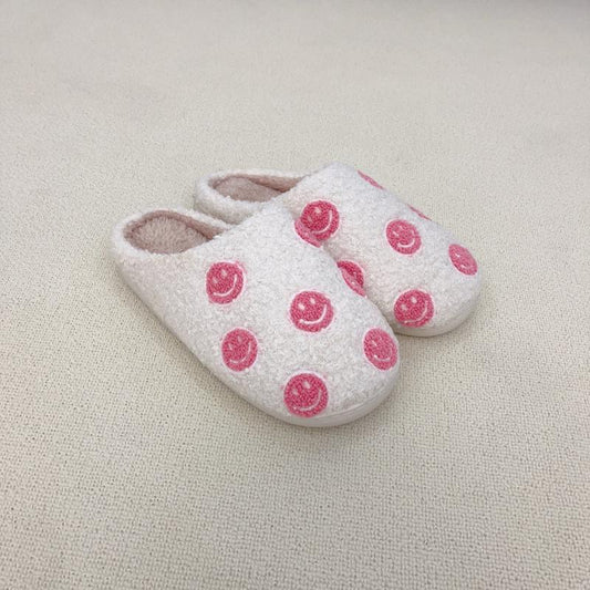Women's Smile Face Slippers Warm Cozy Plush Shoes
