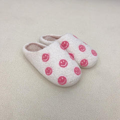 Women's Smile Face Slippers Warm Cozy Plush Shoes