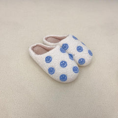 Women's Smile Face Slippers Warm Cozy Plush Shoes