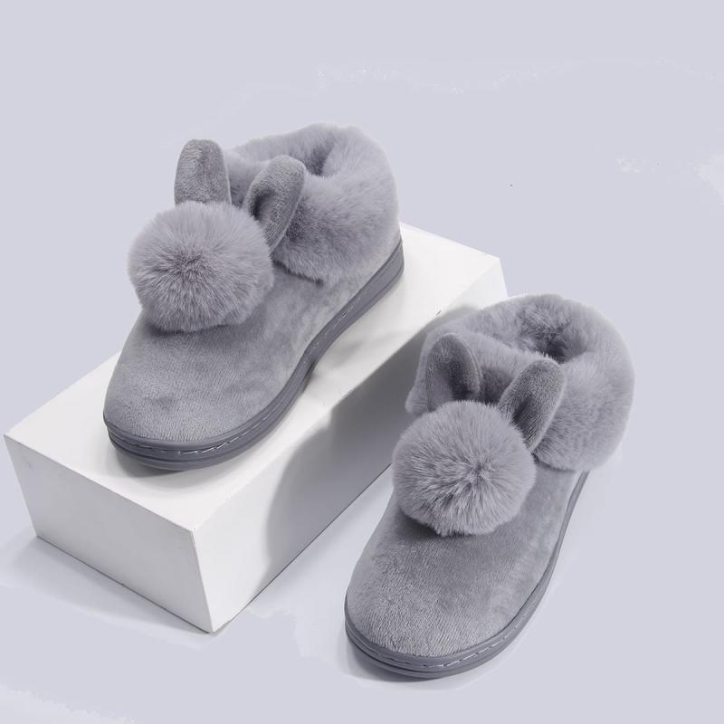 Rabbit Plush Slippers for Women Indoor Shoes